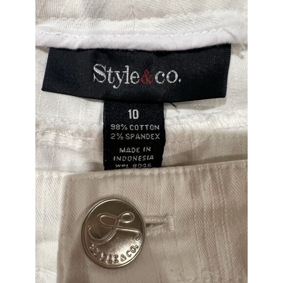 Style & Co. Women's Pant White Straight Ankle Crop Cotton Blend Size 10 - Picture 5 of 6